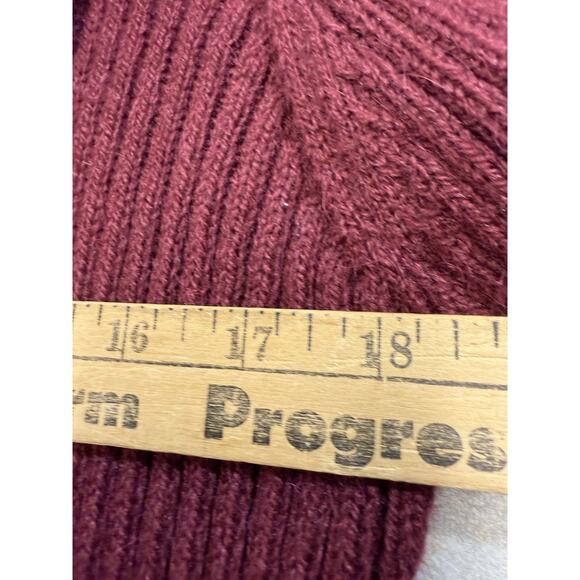 Genuine Peruvian Alpaca Blend Cardigan Large Open Front Long Sleeve Deep Red - Picture 3 of 9